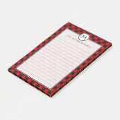 Monogram Buffalo Kariert Red and Black Christmas Post-it Klebezettel (angewinkelt)