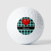 Monogram Buffalo Kariertes Aquamarines Schwarzes H Golfball (Vorderseite)
