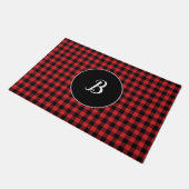 Monogram Buffalo Karo Muster Herbst Fußmatte (Schrägansicht)