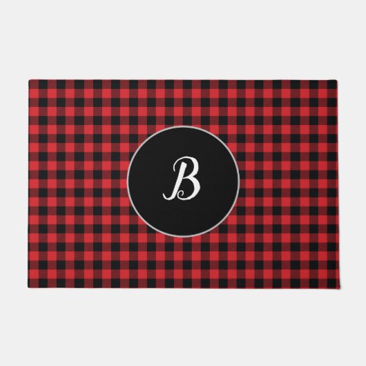 Monogram Buffalo Karo Muster Herbst Fußmatte (Vorderseite)