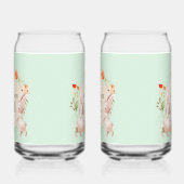 Monogram Bunny Rabbits Floral Oaster Personalisier Dosenglas (Links)