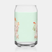 Monogram Bunny Rabbits Floral Oaster Personalisier Dosenglas (Links)