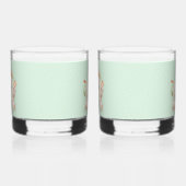 Monogram Bunny Rabbits Floral Oaster Personalisier Whiskyglas (Links)