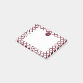 Monogram Burgundy and White Quatrefoil Pattern Post-it Klebezettel (angewinkelt)