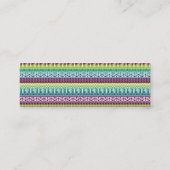 Monogram Burgundy Aqua Aztec Tribal Print Muster Mini Visitenkarte (Rückseite)