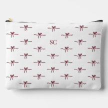 Monogram Burgundy Bow White Modern Travel Large
