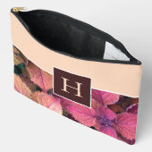 Monogram Burgundy Cream-Blätter Zubehörtasche (Offen)