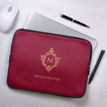 Monogram Burgundy Elegante Vintage Imitats Gold Wa