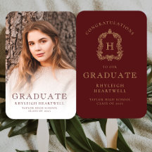 Monogram Burgundy Gold Foto Abschluss