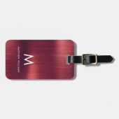 Monogram Burgundy-Imitate aus gegossenem Metallsta Gepäckanhänger (Vorderseite horizontal)