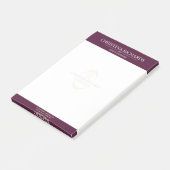 Monogram Burgundy Moderne Elegante Business Post-it Klebezettel (angewinkelt)