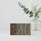 Monogram Business Card en Retro Farben Visitenkarte (Stehend Vorderseite)