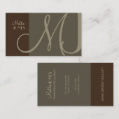 Monogram Business Card en Retro Farben Visitenkarte (Vorne/Hinten)
