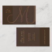 Monogram Business Card en Retro Farben Visitenkarte (Vorne/Hinten)