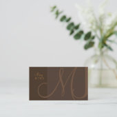 Monogram Business Card en Retro Farben Visitenkarte (Stehend Vorderseite)