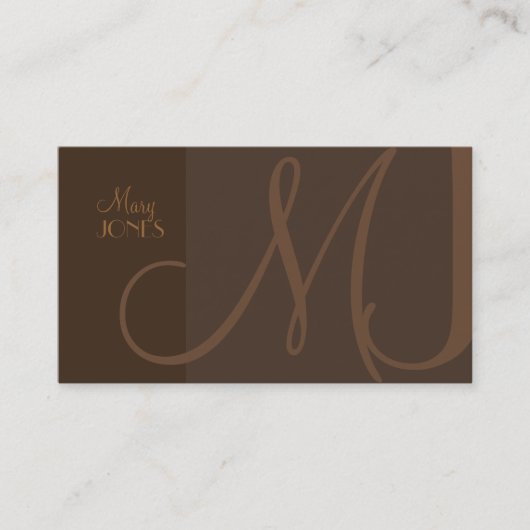 Monogram Business Card en Retro Farben Visitenkarte (Vorderseite)