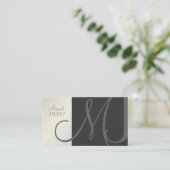Monogram Business Card en Retro Farben Visitenkarte (Stehend Vorderseite)