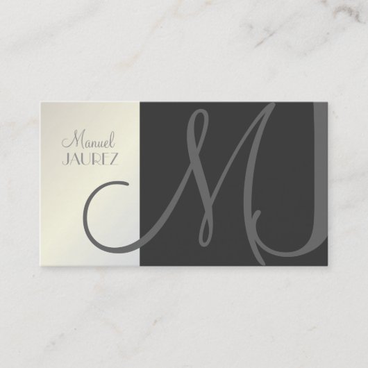 Monogram Business Card en Retro Farben Visitenkarte (Vorderseite)