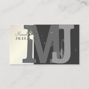 Monogram Business Card en Retro Farben Visitenkarte