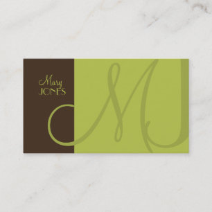 Monogram Business Card en Retro Farben Visitenkarte