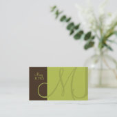 Monogram Business Card en Retro Farben Visitenkarte (Stehend Vorderseite)