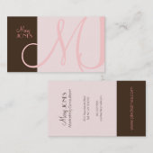Monogram Business Card en Retro Farben Visitenkarte (Vorne/Hinten)