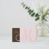 Monogram Business Card en Retro Farben Visitenkarte (Stehend Vorderseite)