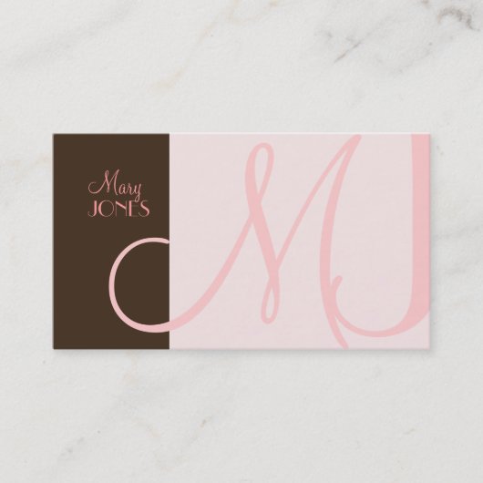 Monogram Business Card en Retro Farben Visitenkarte (Vorderseite)