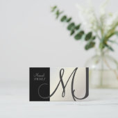 Monogram Business Card en Retro Farben Visitenkarte (Stehend Vorderseite)