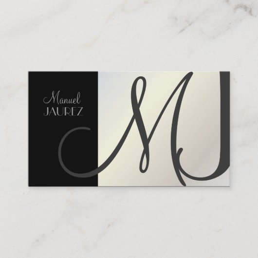 Monogram Business Card en Retro Farben Visitenkarte (Vorderseite)