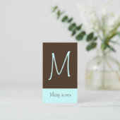 Monogram Business Card en Retro Farben Visitenkarte (Stehend Vorderseite)