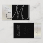 Monogram Business Card en Retro Farben Visitenkarte (Vorne/Hinten)