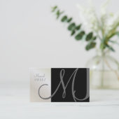 Monogram Business Card en Retro Farben Visitenkarte (Stehend Vorderseite)
