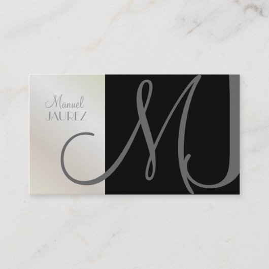 Monogram Business Card en Retro Farben Visitenkarte (Vorderseite)