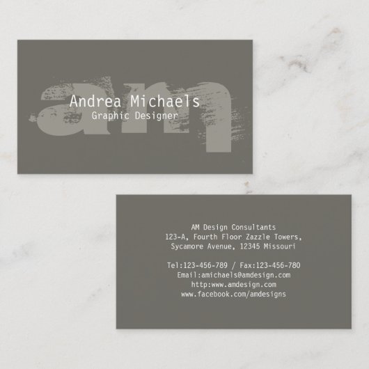 Monogram Business Card Epoxy Initials Visitenkarte (Vorne/Hinten)