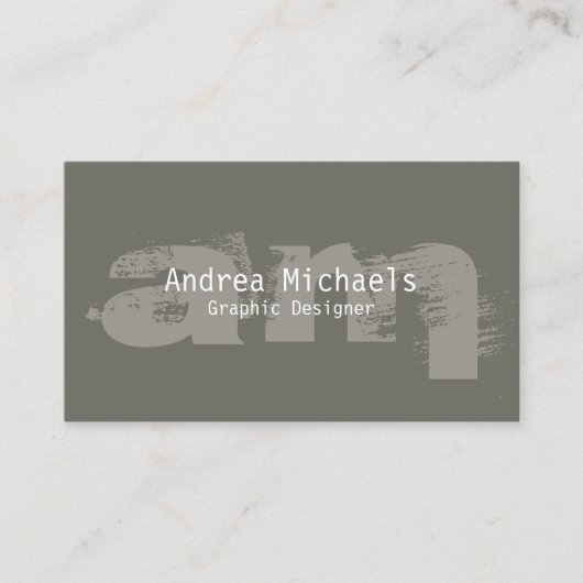 Monogram Business Card Epoxy Initials Visitenkarte (Vorderseite)