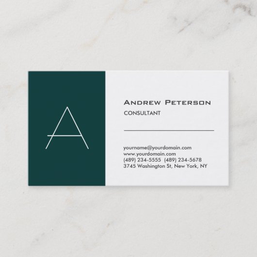 Monogram Business Card Visitenkarte (Vorderseite)