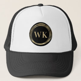 Monogram Business Logo Black Gold Truckerkappe