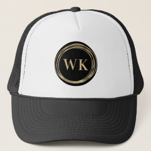 Monogram Business Logo Black Gold Truckerkappe