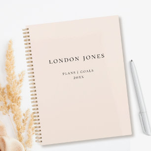Monogram Business Planer Einfache Bezeichnung Rosa