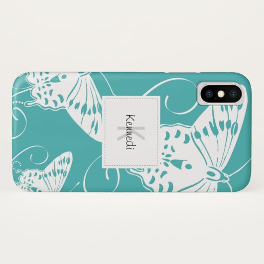 Monogram Butterfats Art Case-Mate iPhone Hülle (Rückseite (Horizontal))