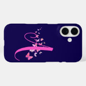 Monogram Butterfly Blue Pink Case-Mate iPhone Hülle (Rückseite (Horizontal))