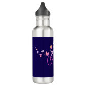 Monogram Butterfly Blue Pink Edelstahlflasche (Links)