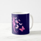 Monogram Butterfly Blue Pink Kaffeetasse (VorderseiteRechts)
