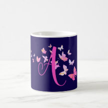 Monogram Butterfly Blue Pink