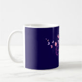 Monogram Butterfly Blue Pink Kaffeetasse (Links)