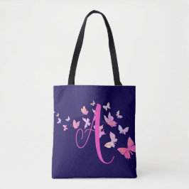 Monogram Butterfly Blue Pink Tasche