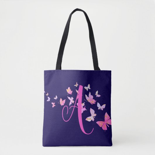 Monogram Butterfly Blue Pink Tasche (Vorderseite)