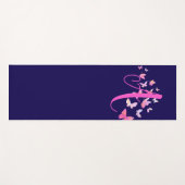 Monogram Butterfly Blue Pink Yogamatte (Vorderseite (Horizontal))