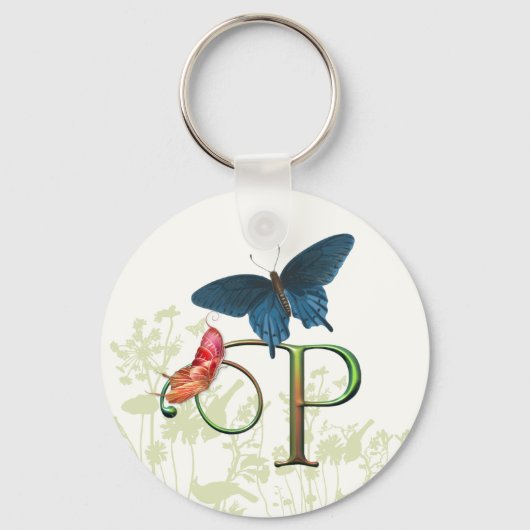 Monogram Butterfly Fantasy P Schlüsselanhänger (Vorderseite)